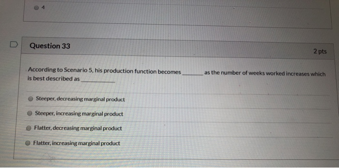 Solved Scenario 5 The Following Table Shows The Producti