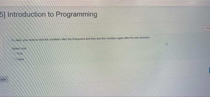 Solved 5] Introduction to Programming Time In Java, you need | Chegg.com