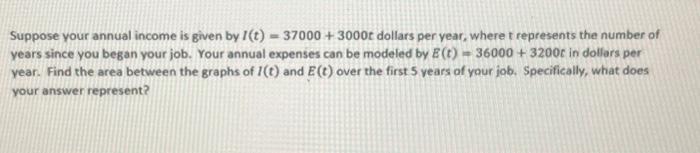 Solved Suppose your annual income is given by | Chegg.com