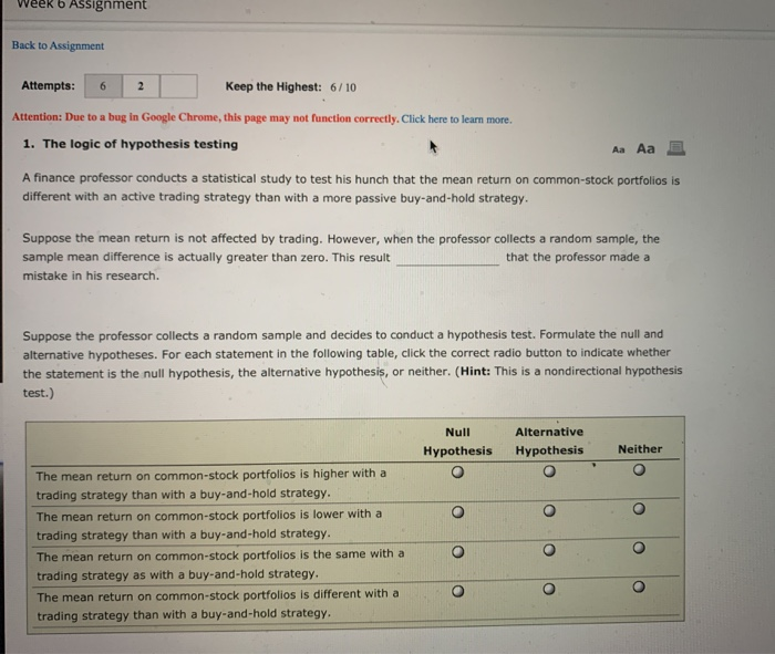 Solved Week 6 Assignment Back To Assignment Attempts: 6 2 | Chegg.com