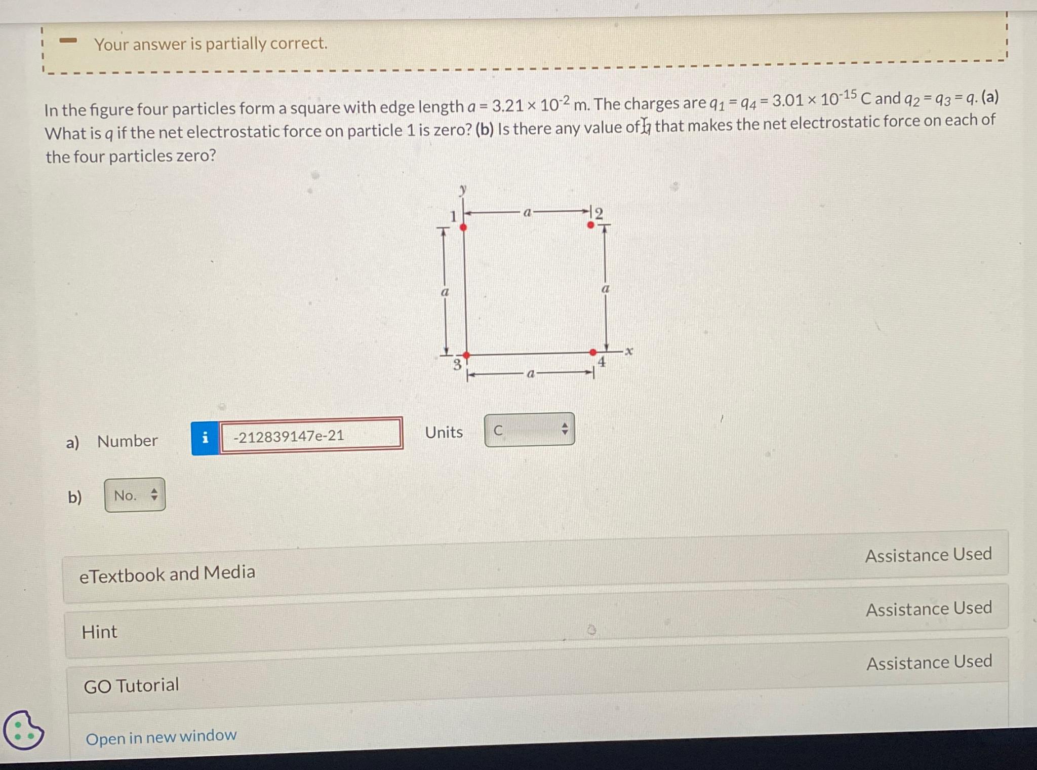 Solved Your answer is partially correct.In the figure four | Chegg.com