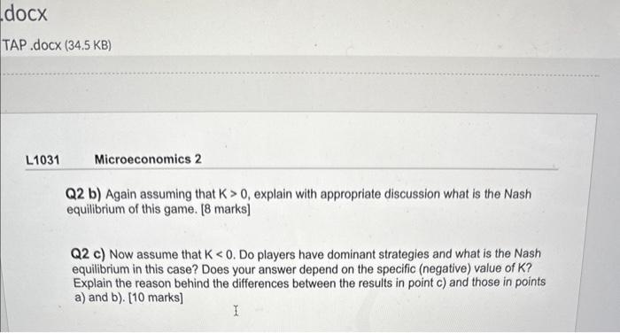 Solved Consider Two Players, A And B, Each Of Which Can | Chegg.com