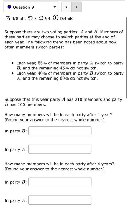 Solved Suppose There Are Two Voting Parties: A And B. | Chegg.com