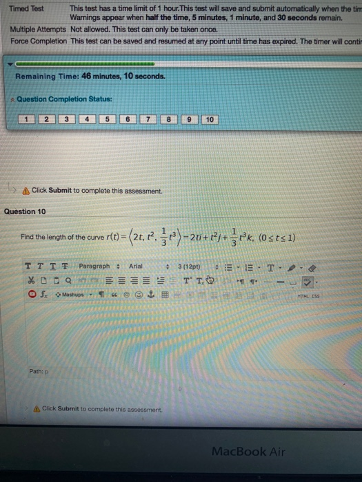 Solved Timed Test This test has a time limit of 1 hour. This | Chegg.com
