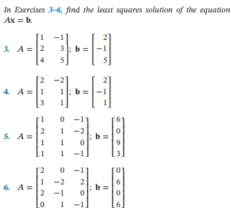 Solved In Exercises 3-6, ﻿find the least squares solution of | Chegg.com