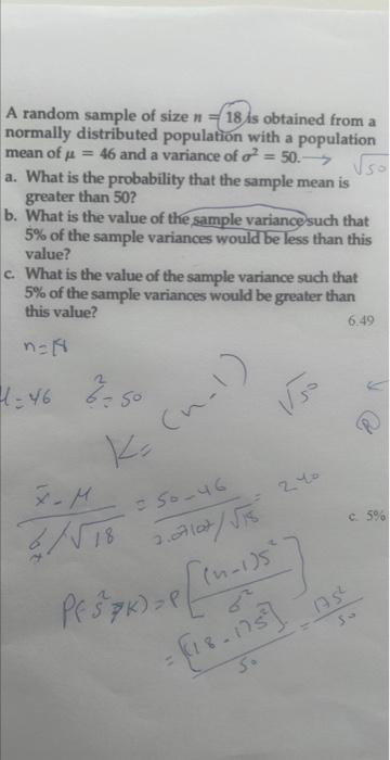 Solved A random sample of size n=18 is obtained from a | Chegg.com