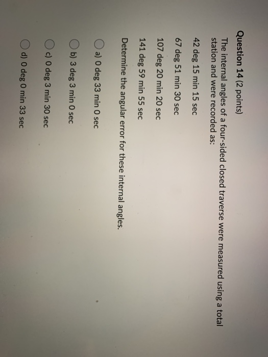 Solved Question 14 (2 points) The internal angles of a | Chegg.com