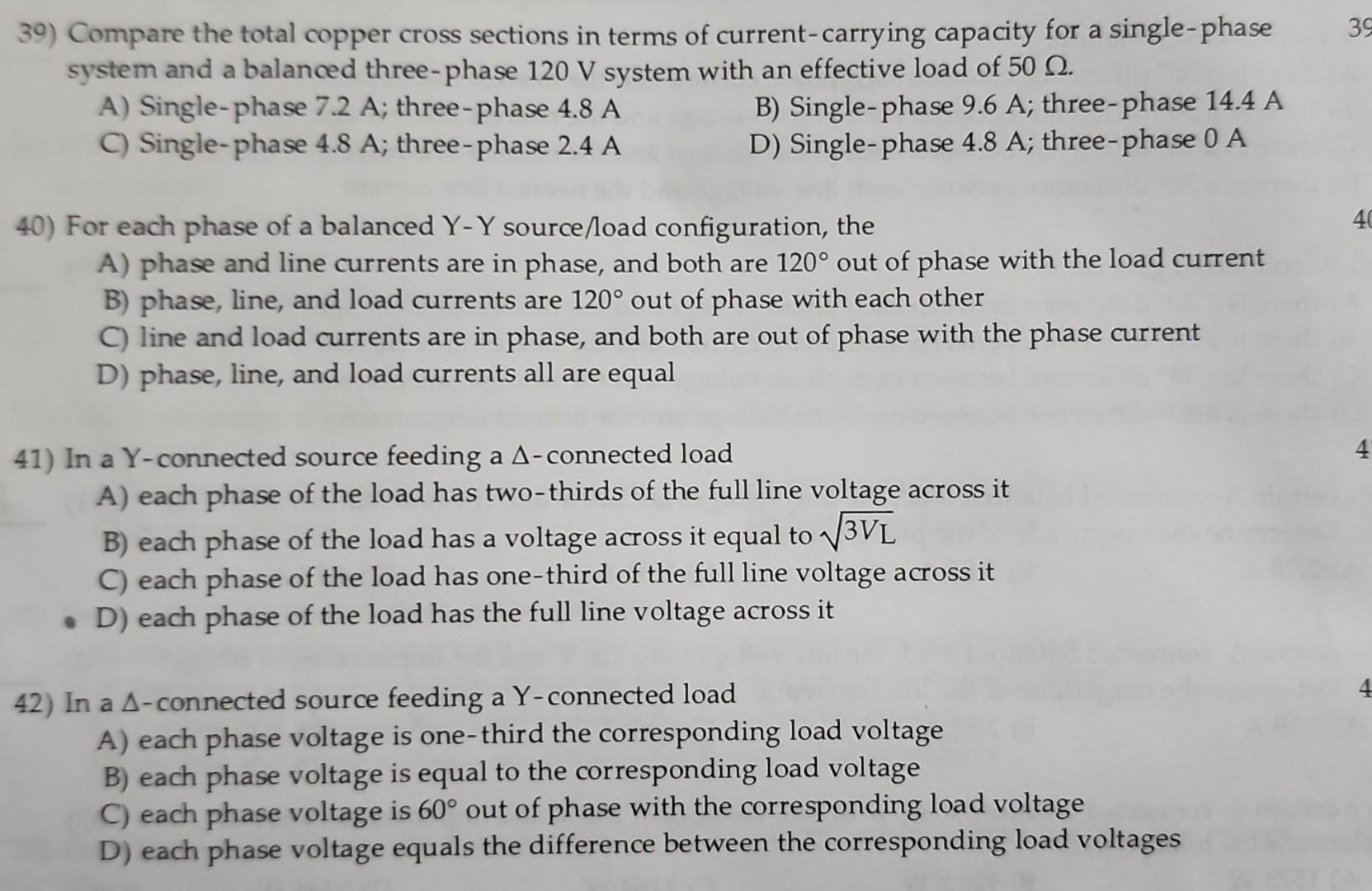 Solved 39) Compare the total copper cross sections in terms 