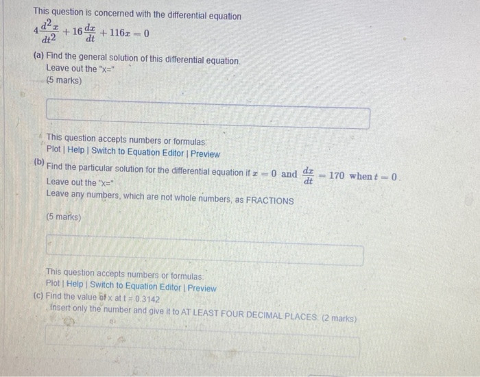 Solved This question is concerned with the differential | Chegg.com