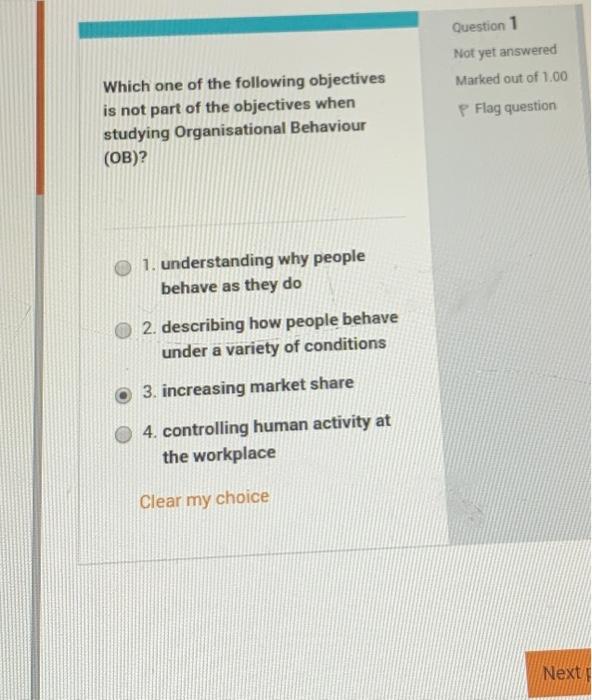 Which One Of The Following Objectives Is Not Part Of | Chegg.com