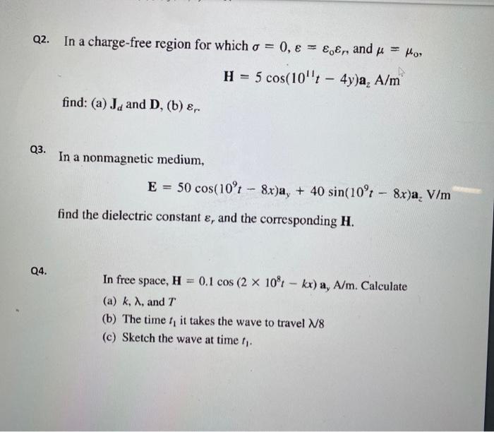 In A Charge Free Region For Which O 0 ɛn Chegg Com