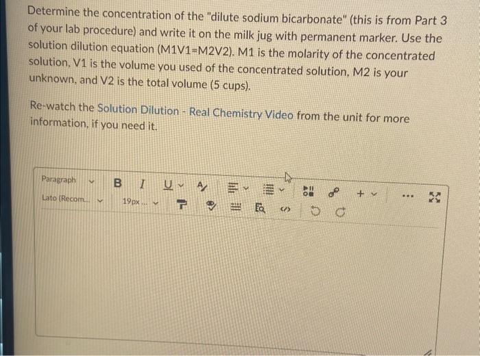 Solved Use the solution dilution equation (M1 V1=M2 V2) to | Chegg.com