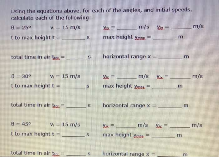 Solved Using The Equations Above For Each Of The Angles Chegg Com