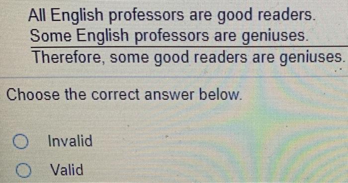 Solved All English Professors Are Good Readers Some English Chegg Com
