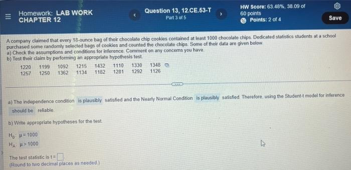 Solved CO Homework: LAB WORK CHAPTER 12 Question 13, | Chegg.com