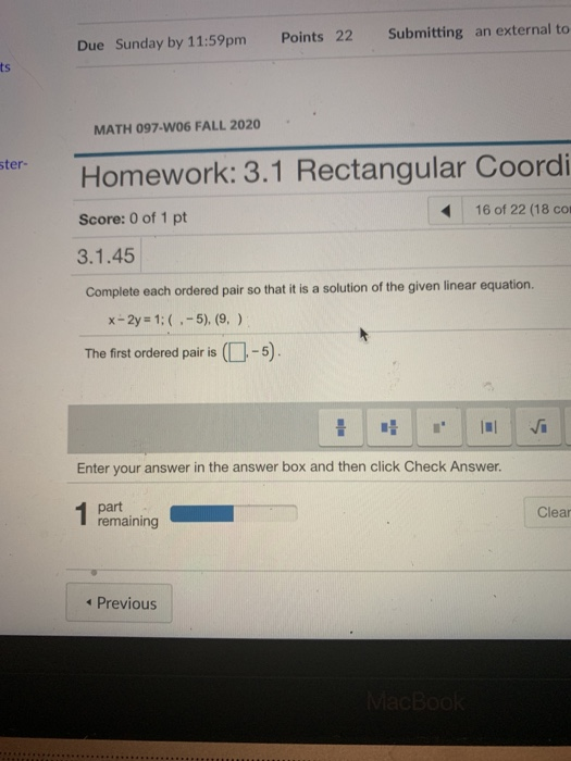 Solved Points 22 Submitting an external to Due Sunday by | Chegg.com