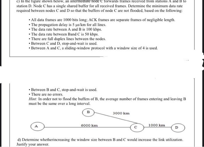 Solved C In The Figure Shown Below An Intermediate Node C Chegg