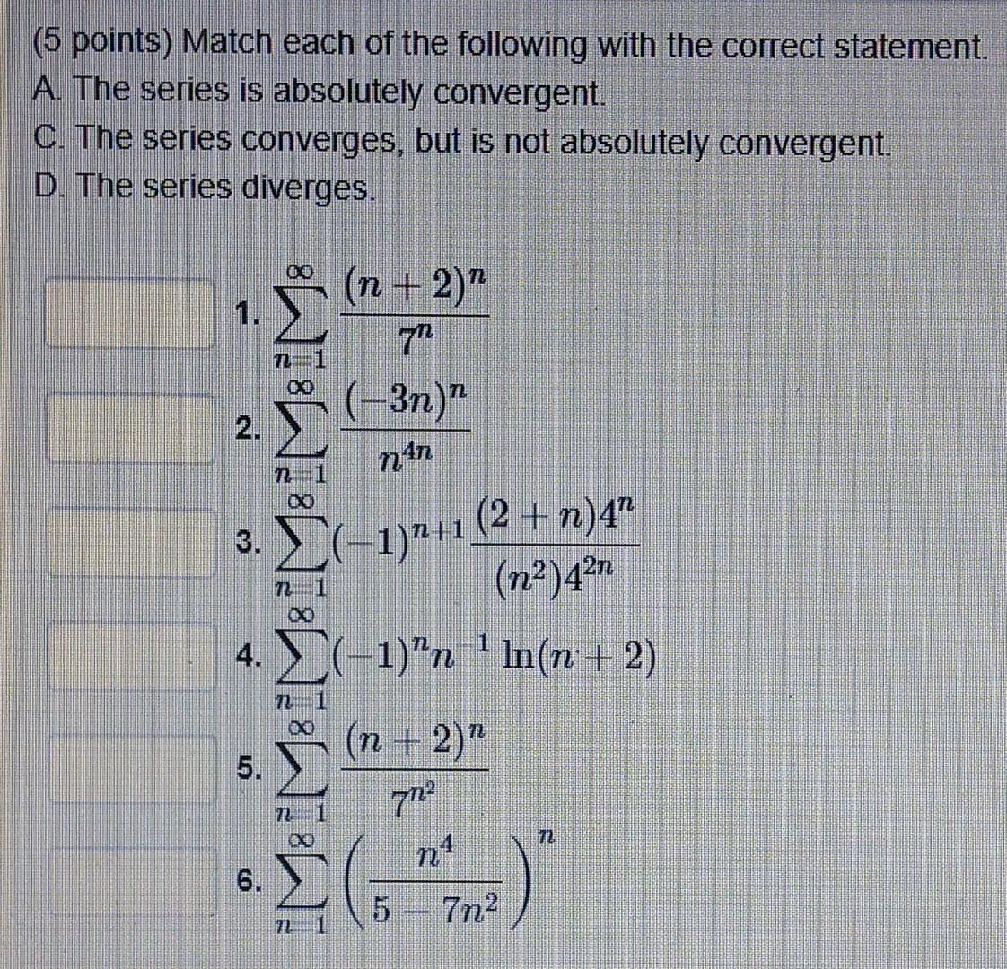 Solved 5 Points Match Each Of The Following With The 8215