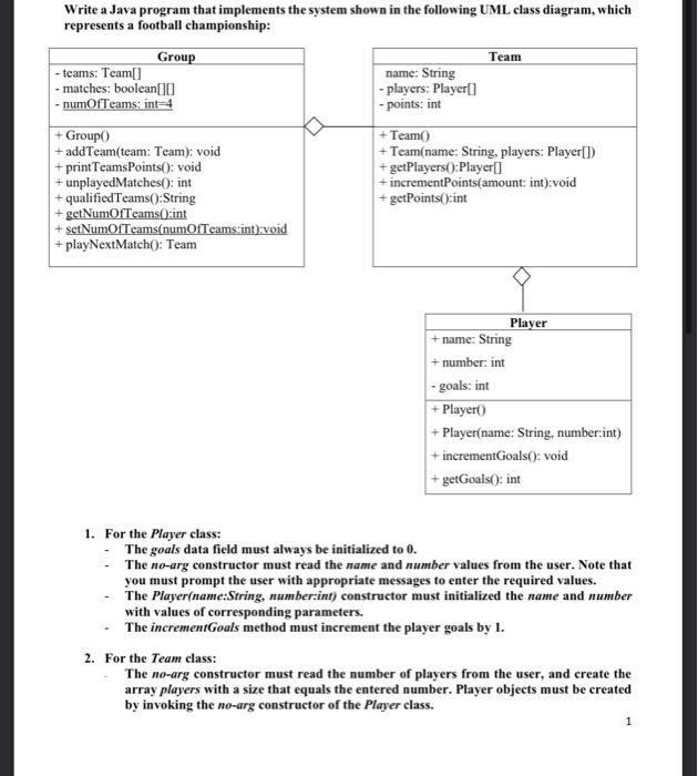 Solved Write a Java program that implements the system shown | Chegg.com