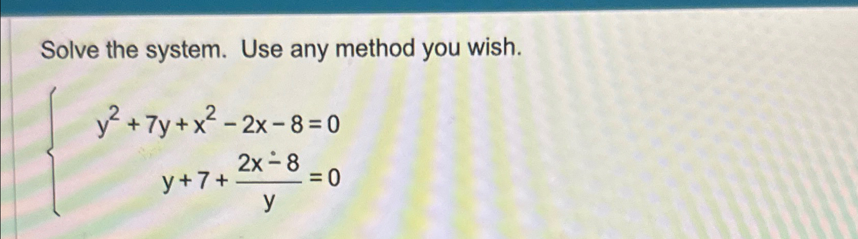 Solved Solve the system. Use any method you | Chegg.com