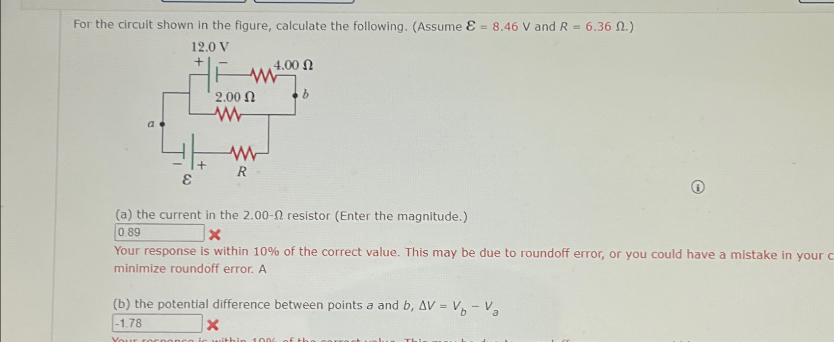 Solved For the circuit shown in the figure, calculate the | Chegg.com