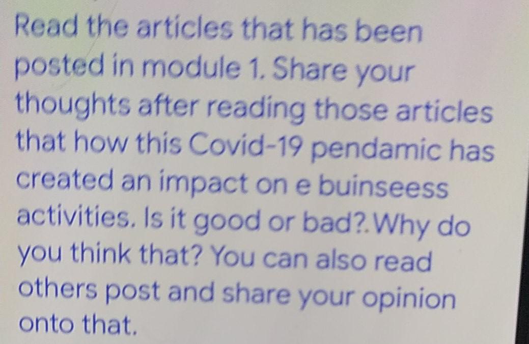 Solved Read the articles that has been posted in module 1. | Chegg.com