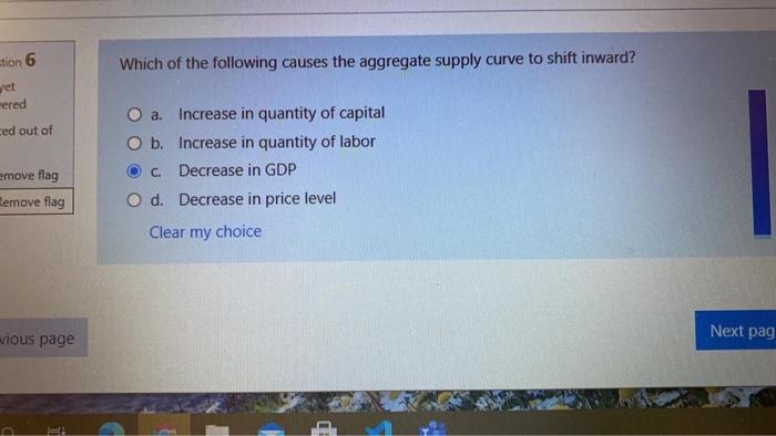 Solved Which Of The Following Causes The Aggregate Supply | Chegg.com