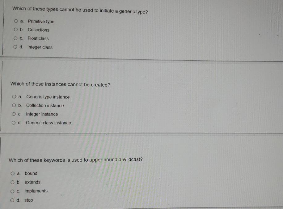 Solved Which of these types cannot be used to initiate a