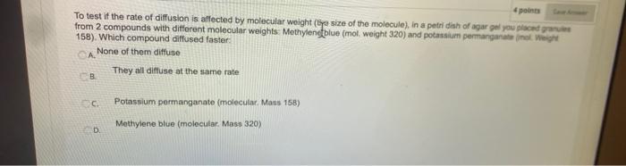 Solved To test if the rate of diffusion is affected by | Chegg.com