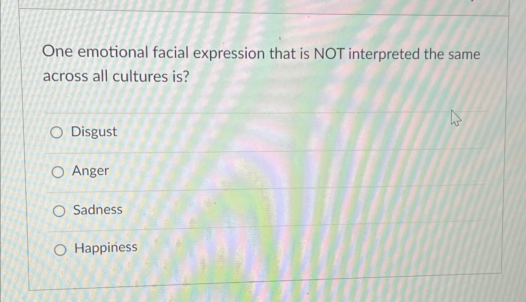 One emotional facial expression that is NOT | Chegg.com