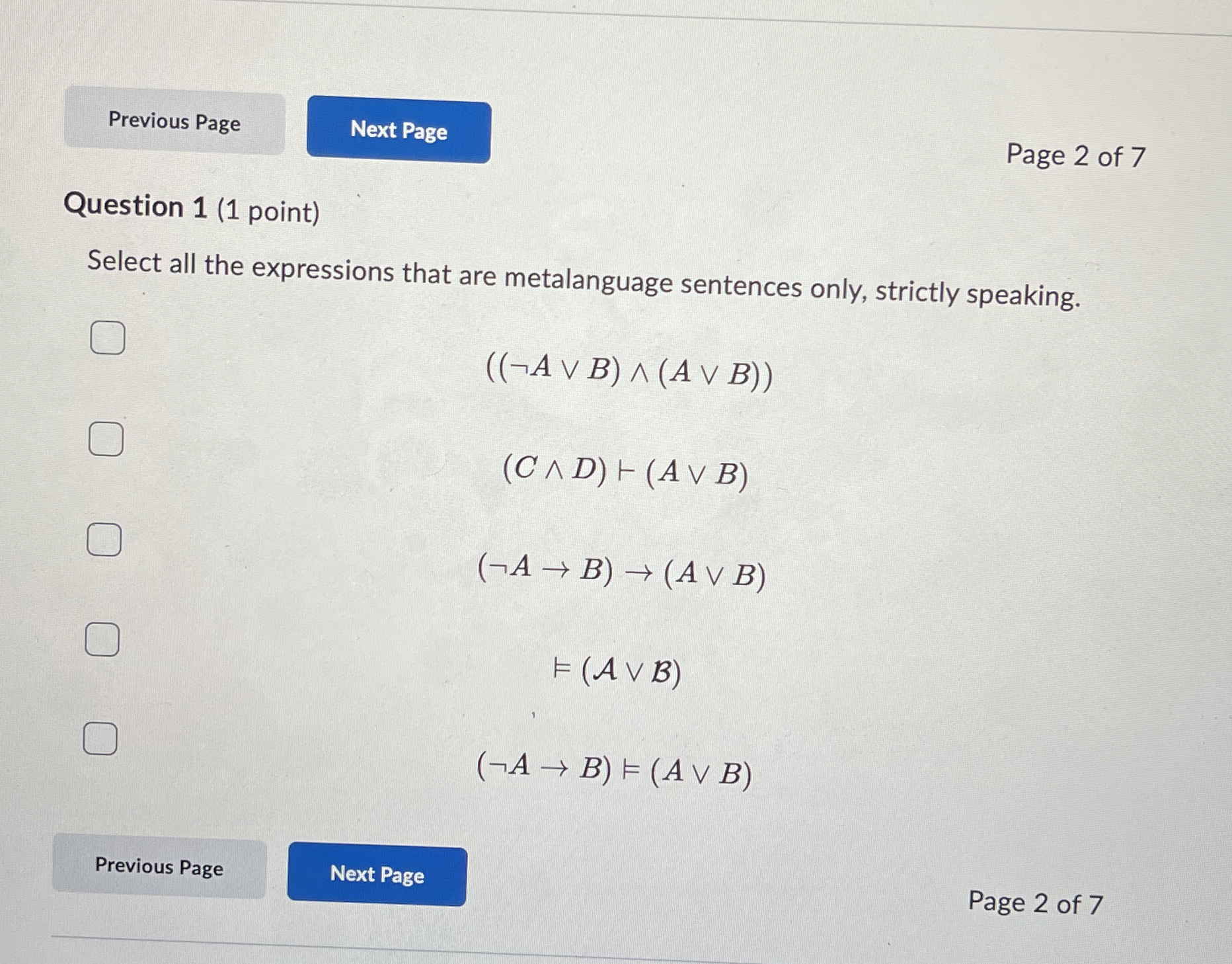Question 1 (1 ﻿point)Select all the expressions that | Chegg.com