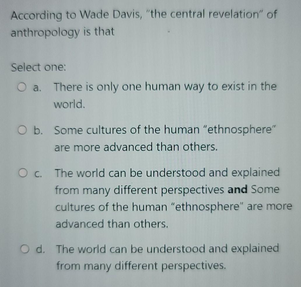 Wade Davis: Anthropology 