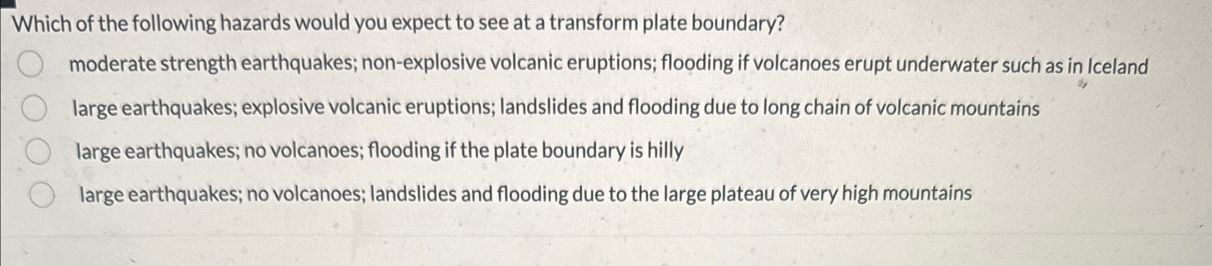 Solved Which Of The Following Hazards Would You Expect To Chegg Com