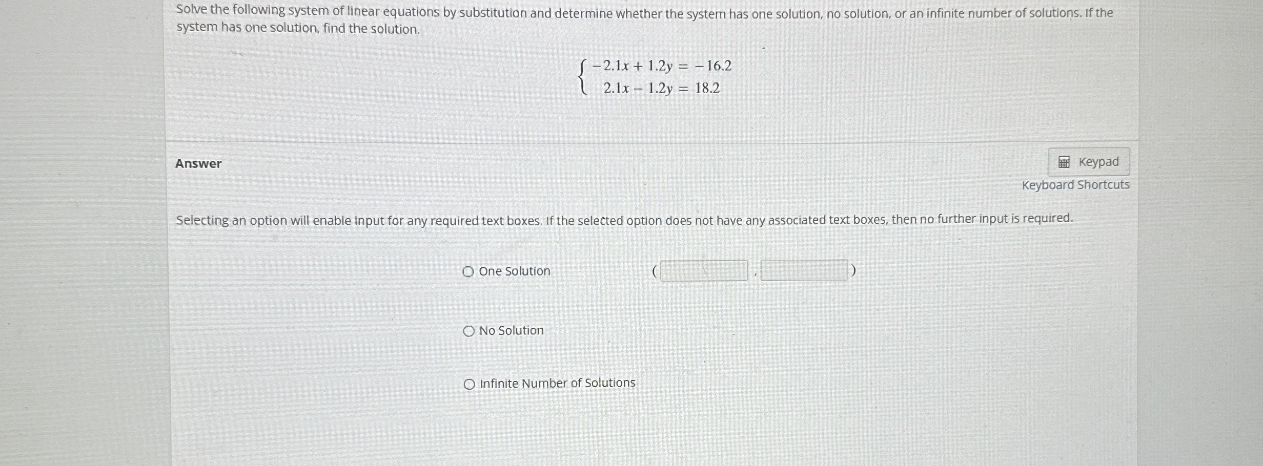Solved Solve the following system of linear equations by | Chegg.com