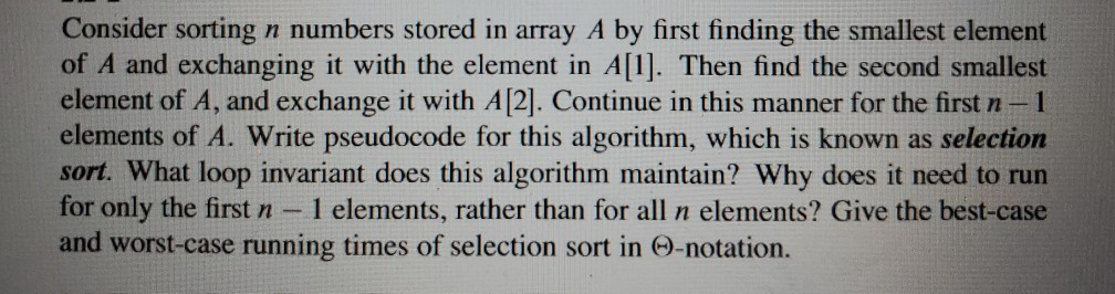 consider-sorting-n-numbers-stored-in-array-a-by-first-finding-the