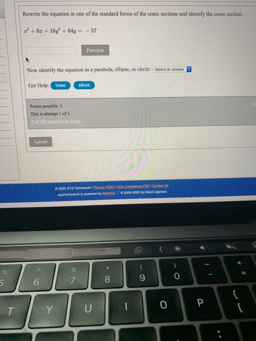 Solved Rewrite the equation in one of the standard forms of | Chegg.com
