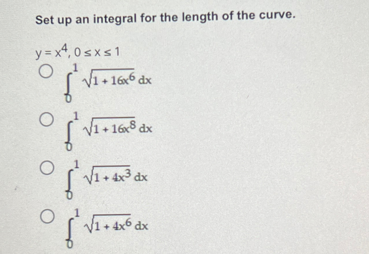 Solved Set up an integral for the length of the | Chegg.com