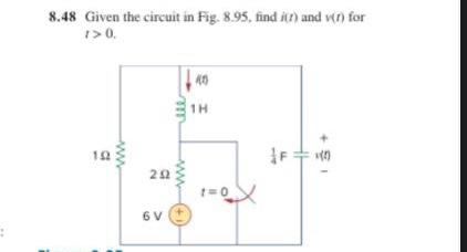 Solved 8.48 Given the circuit in Fig. 8.95, find it and wr) | Chegg.com