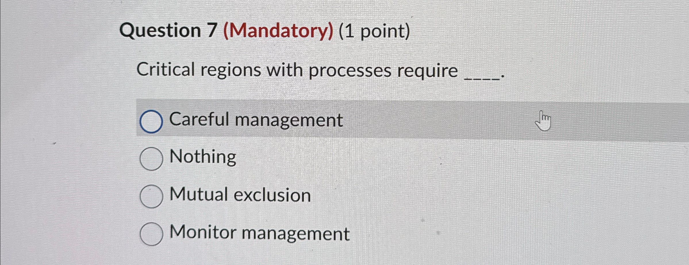 Solved Question 7 (Mandatory) (1 ﻿point)Critical regions | Chegg.com