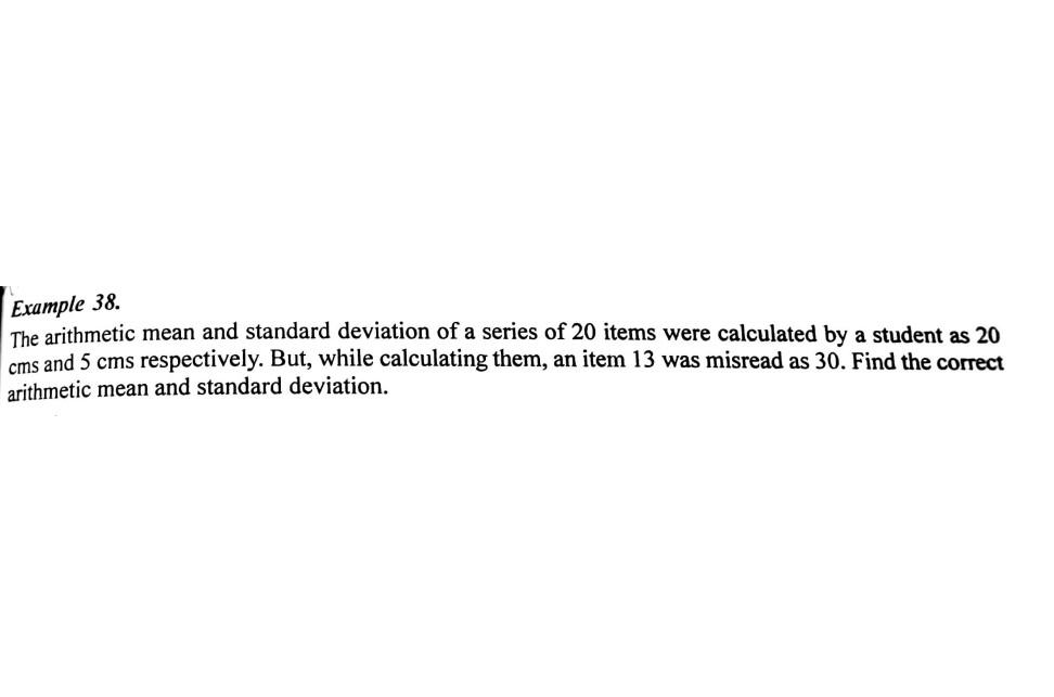 Solved Example 38. The arithmetic mean and standard | Chegg.com