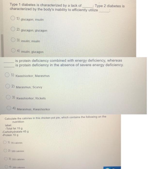 Type 1 diabetes is characterized by a lack of Type 2 diabetes is characterized by the bodys inability to efficiently utilize