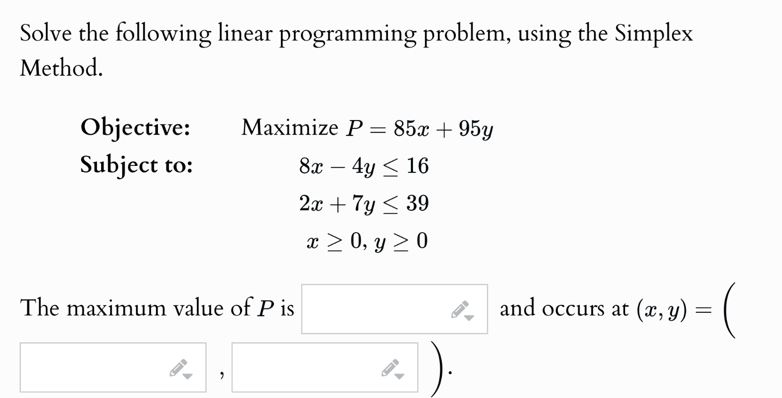 Solved Solve the following linear programming problem, using | Chegg.com