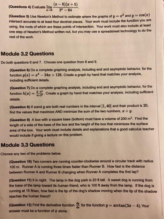Solved For each of the modules covered on this exam, | Chegg.com