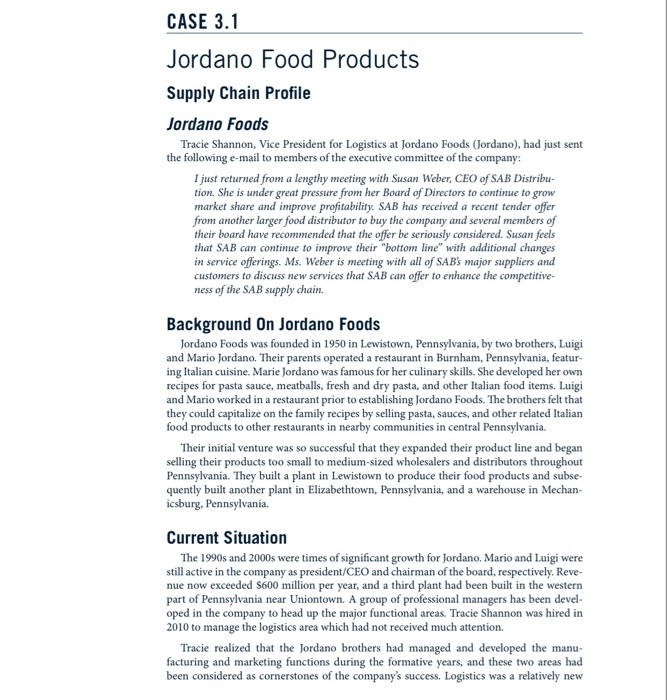 jordano food products case study answers