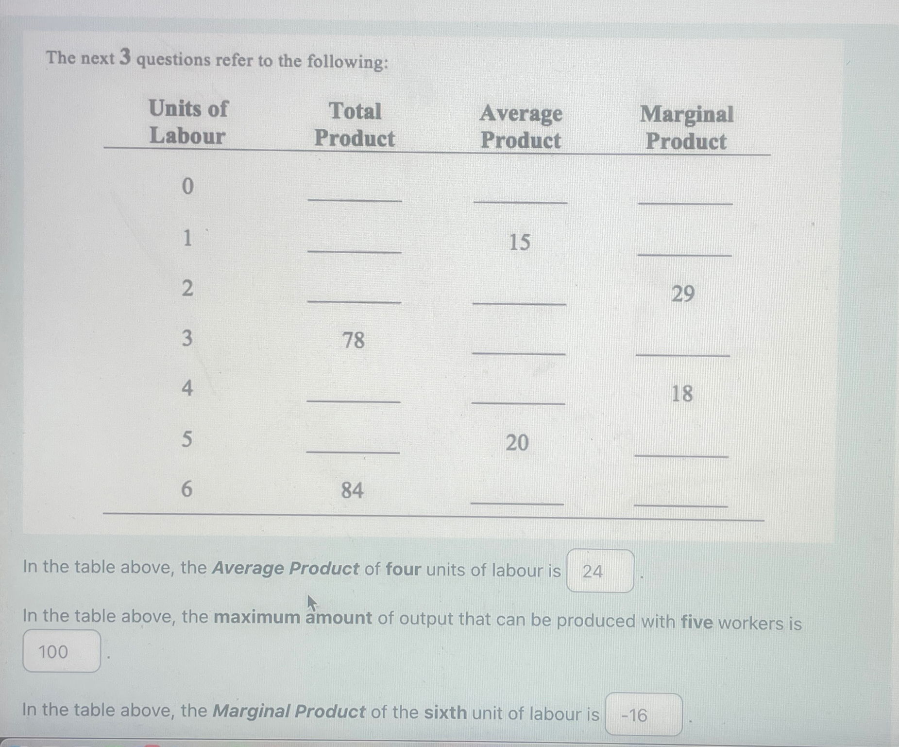 Solved The next 3 ﻿questions refer to the | Chegg.com
