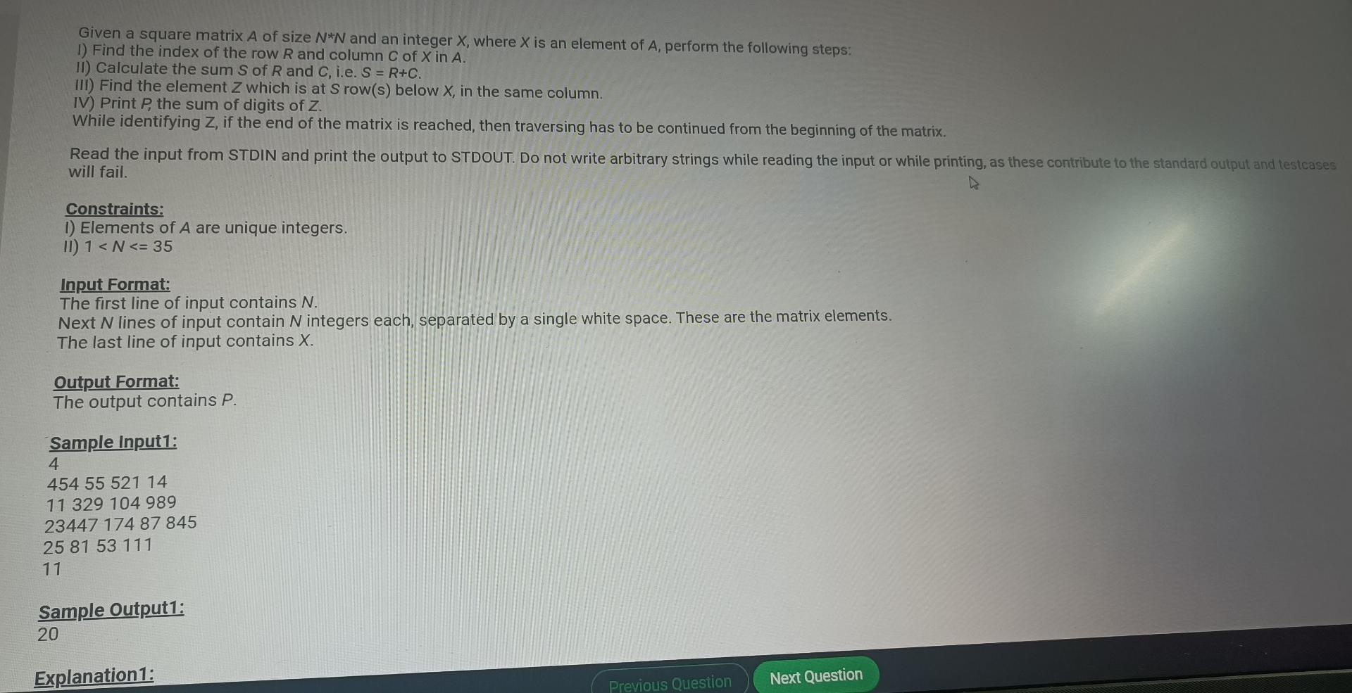 Solved Given a square matrix A of size N N and an integer X