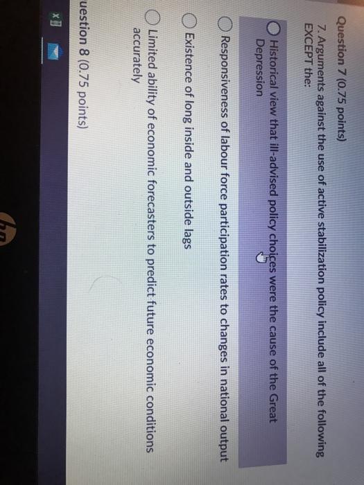 Solved Question 5 (0.75 points) 5. A decrease in taxes will | Chegg.com