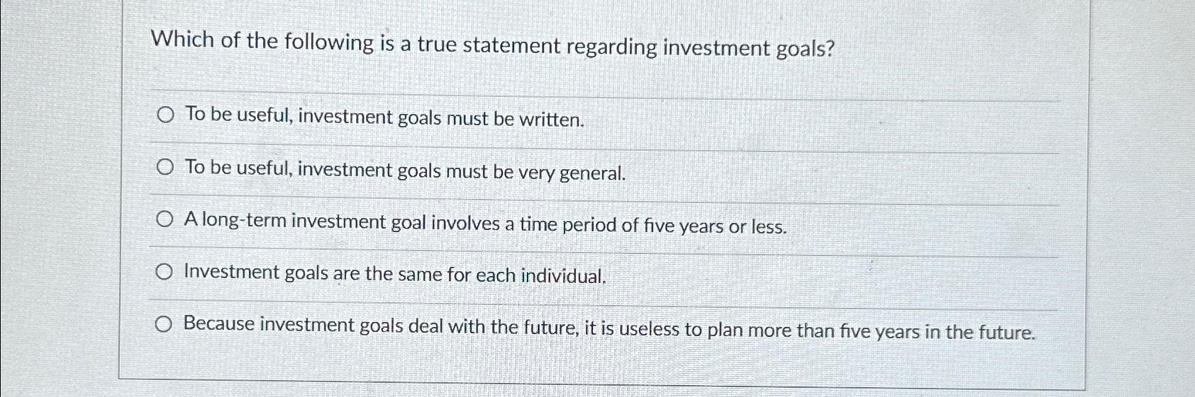 Solved Which of the following is a true statement regarding | Chegg.com