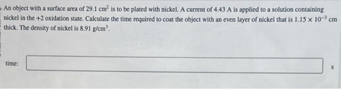 Solved An object with a surface area of 29.1 cm2 is to be | Chegg.com