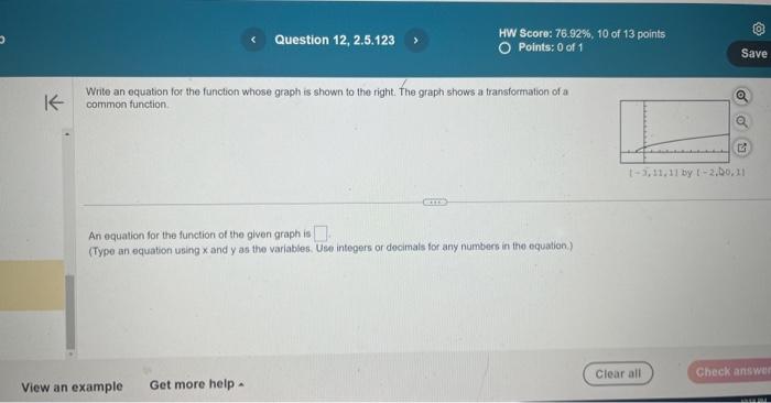 Solved Write an equation for the function whose graph is | Chegg.com